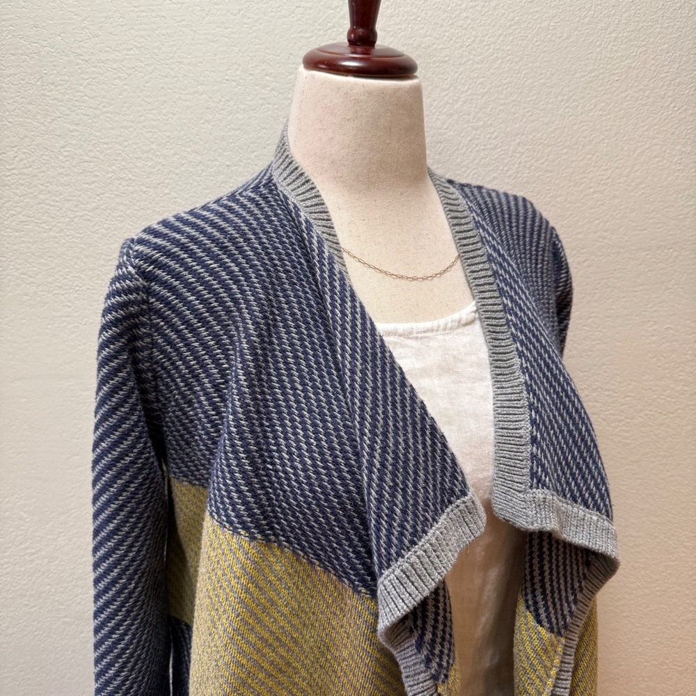 CAbi Color Block Blanket Sweater Open Front Cardigan‎ Medium - Picture 3 of 16